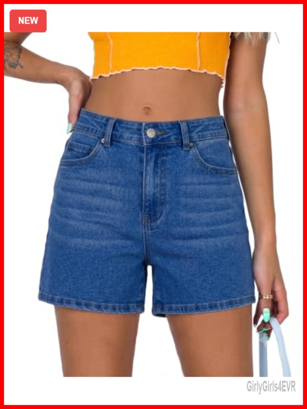 High Waisted Stretch Denim Shorts for Women Casual Summer